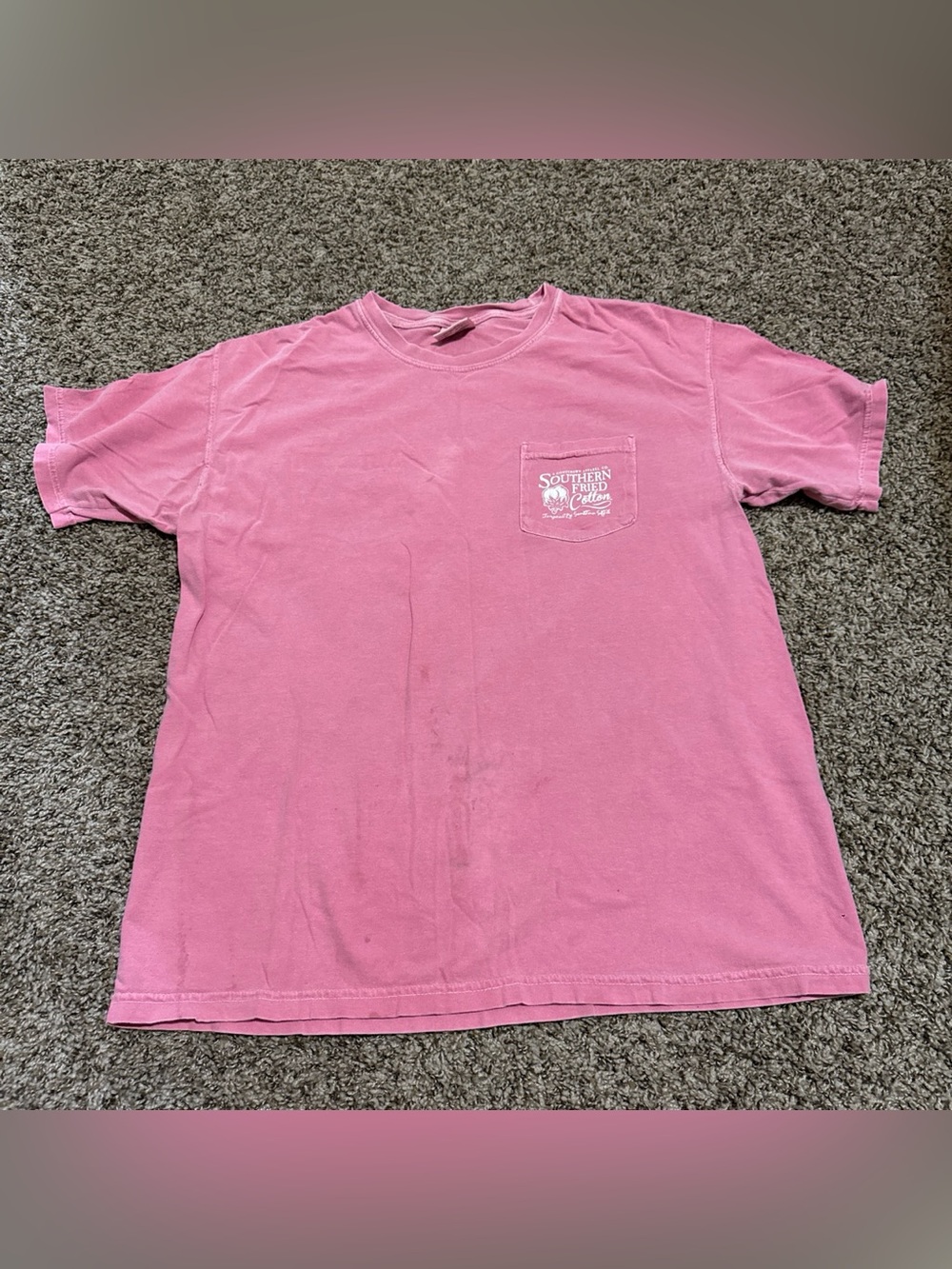 Southern Fried Cotton Pink Pocket Tee Shirt